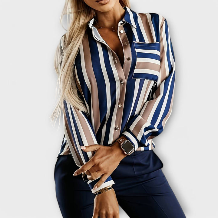 Casual and Relaxed Striped Blouse
