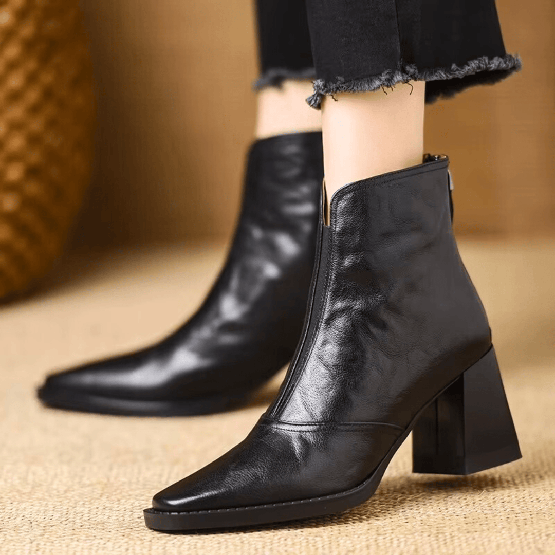Harper | Elegant Block-Heel Ankle Boots