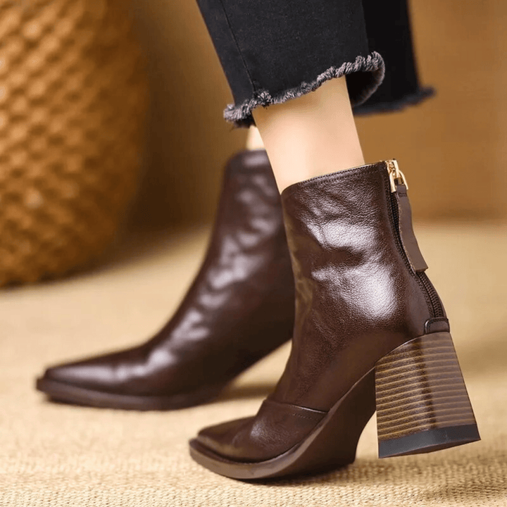Harper | Elegant Block-Heel Ankle Boots