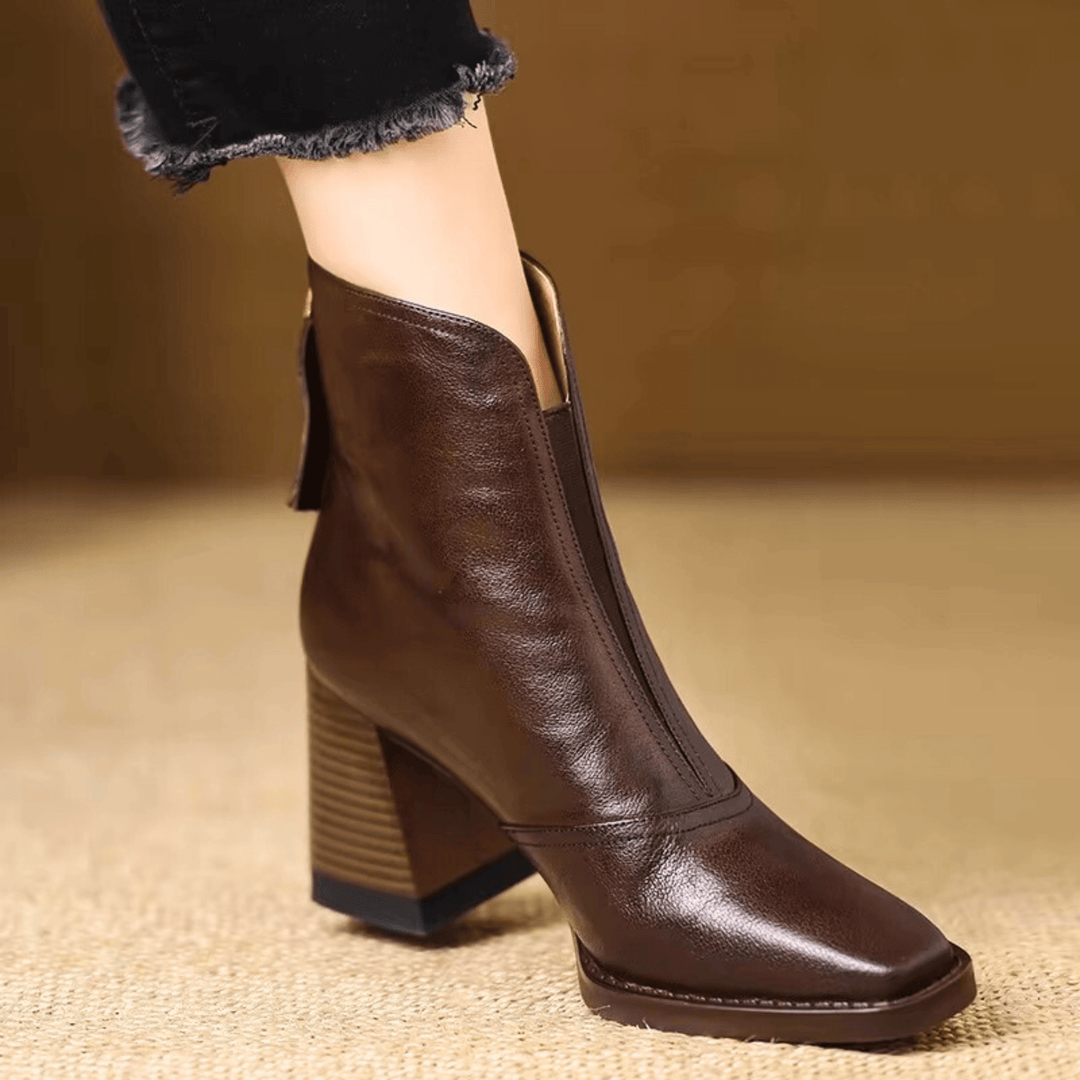 Harper | Elegant Block-Heel Ankle Boots