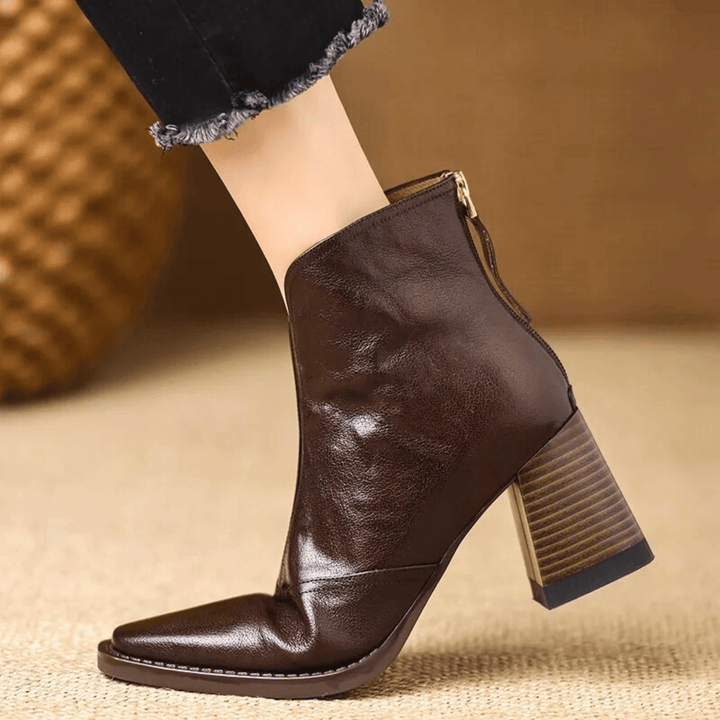 Harper | Elegant Block-Heel Ankle Boots